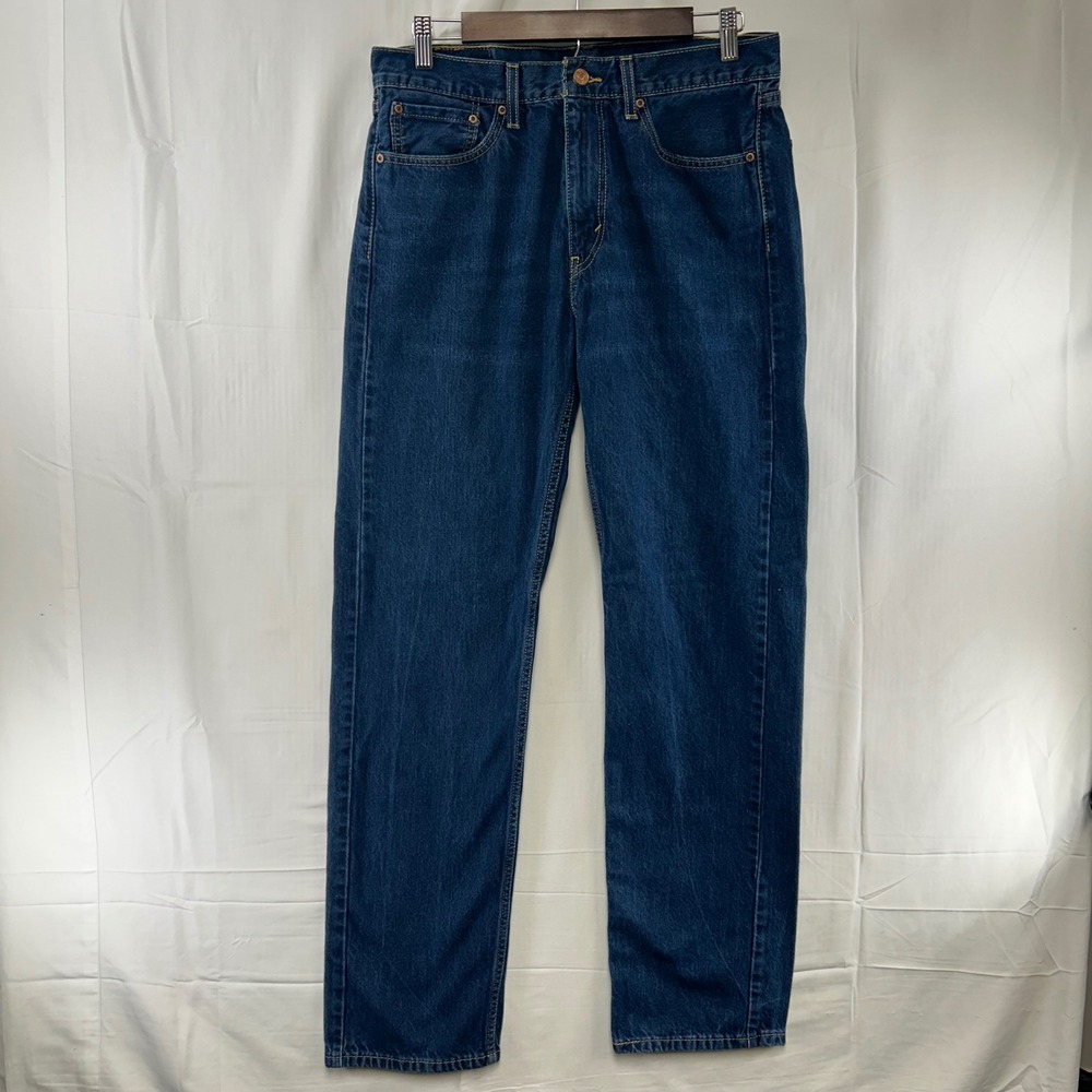 Levi's 505 Regular Fit Jeans Mens 33x34 Dark Blue Straight Leg Denim